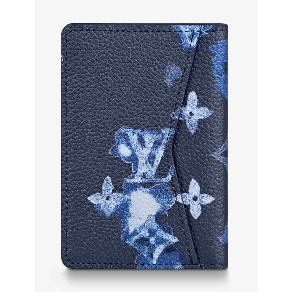 Louis Vuitton Watercolor Ink Blue Monogram Logo Pochette Pocket Organizer Wallet - Picture 6 of 10
